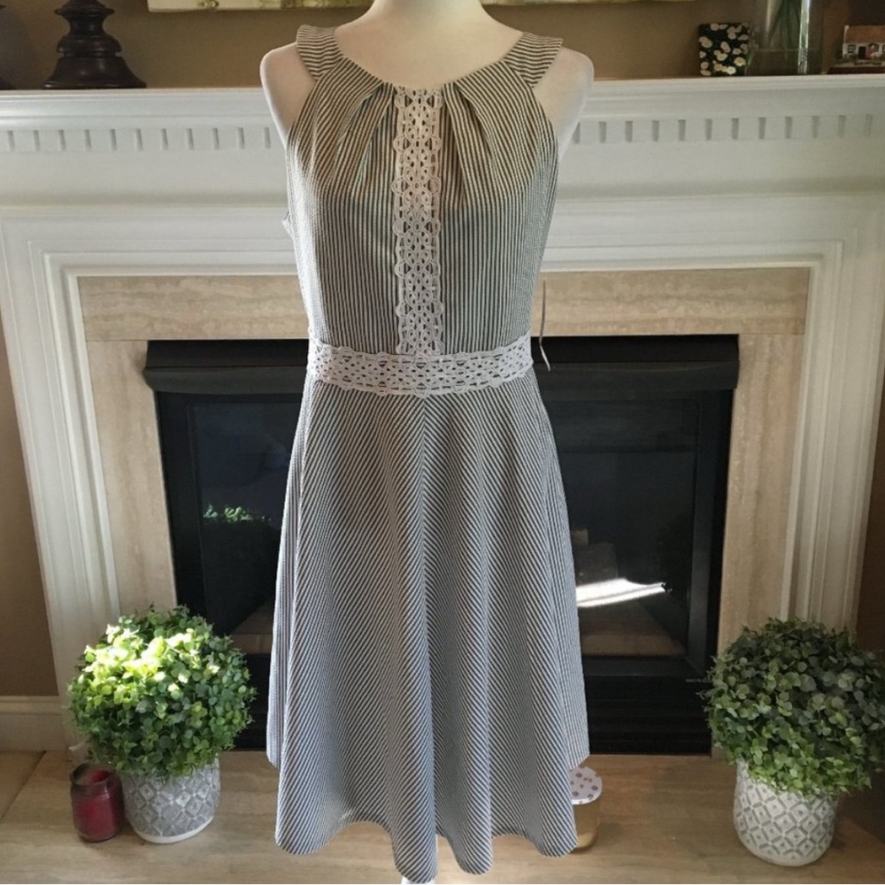 London Times Striped Dress NWT